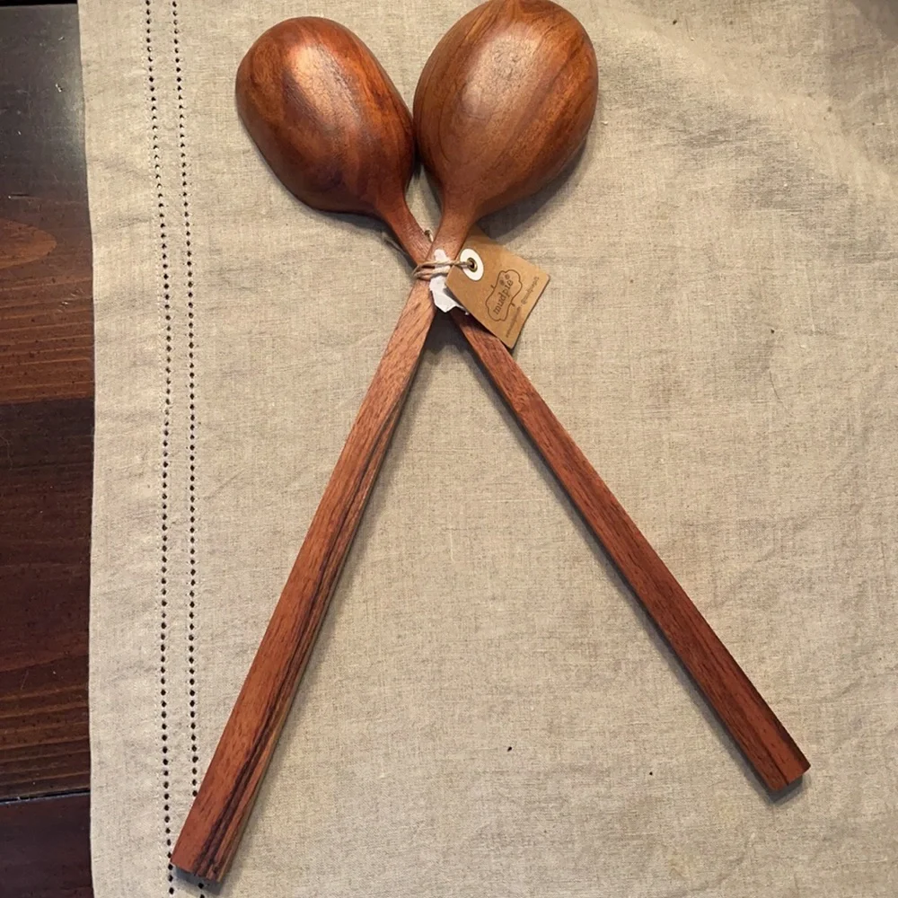 Mud Pie Mango Wood Salad Servers